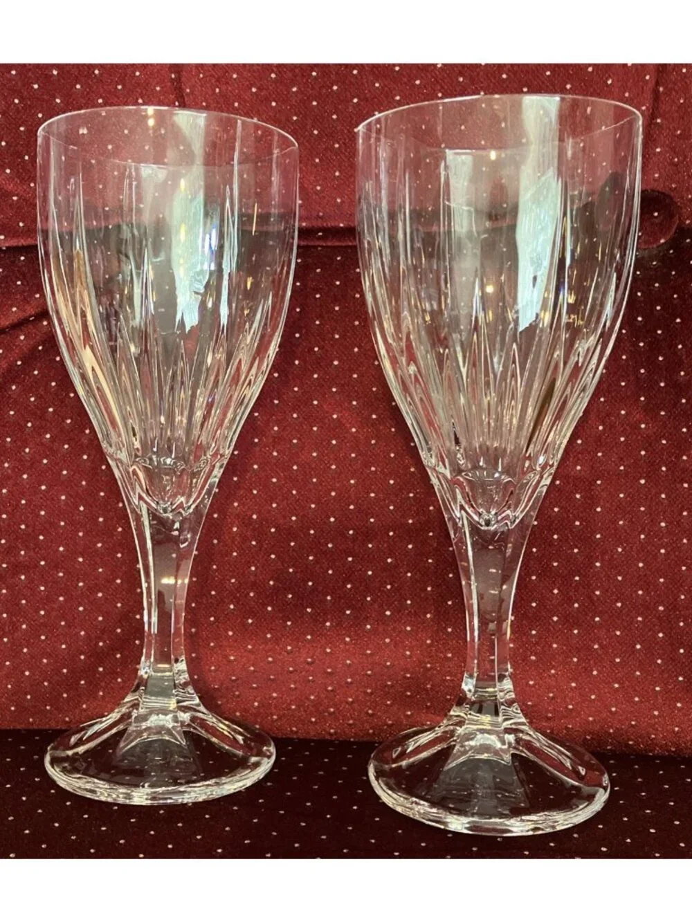 Set Of 2 Crystal Water Goblets/Glasses Godinger Shannon Ingrid Pattern 8”